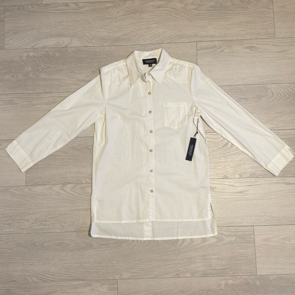 Jones & Co medium long white long sleeve button up